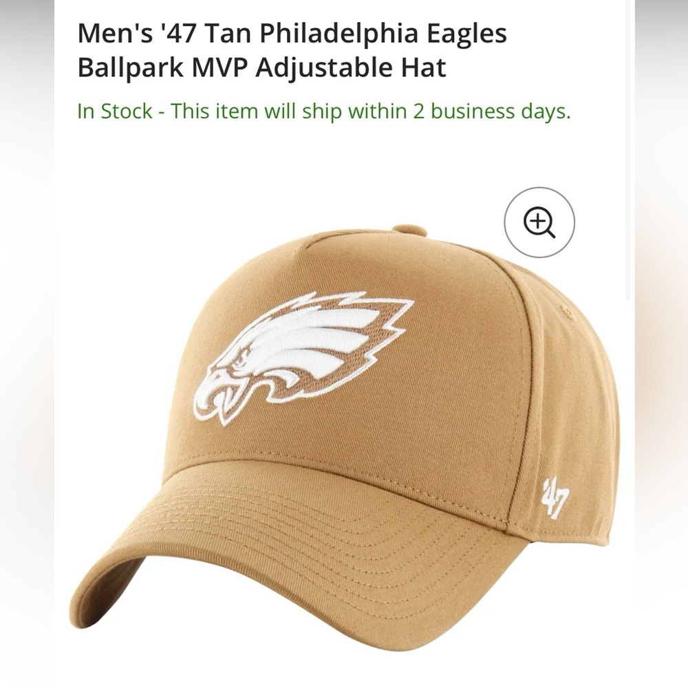 ‘47 Tan Philadelphia Eagles Baseball Cap